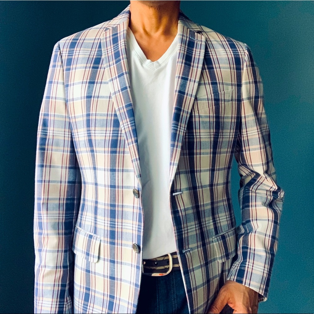 BANANA REPUBLIC Men’s Plaid Sport Coat, 38R, Mint condition